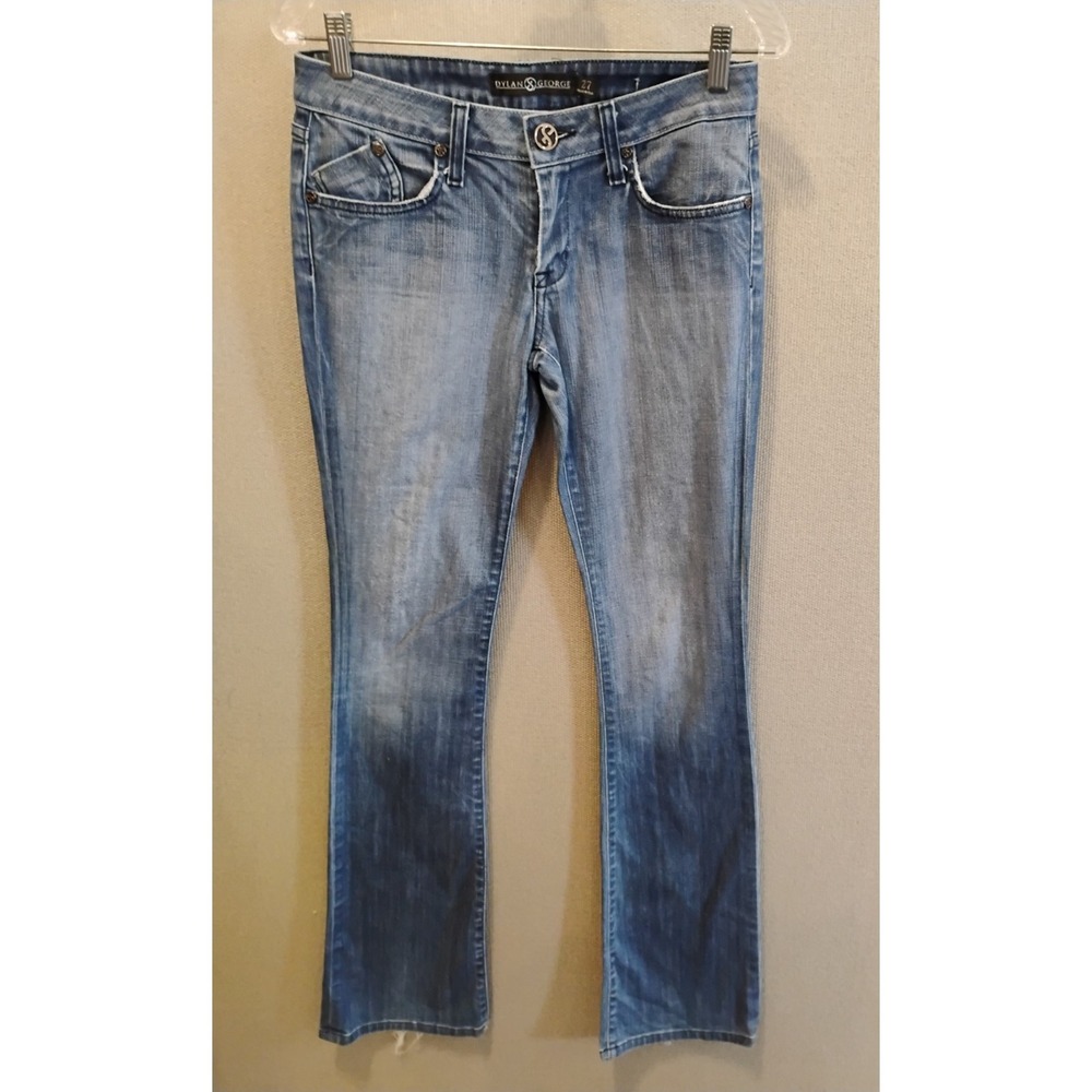Dylan & George Distressed Low Boot Cut Jeans Size 27 Tall (29x35) 7.5" Rise